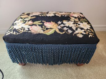 #110 Needlepoint Vintage Foot Stool
