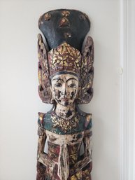 #114 Large Thepanom Carved Antique Buddha  Architectural Salvage  Statue With Lovely Patina