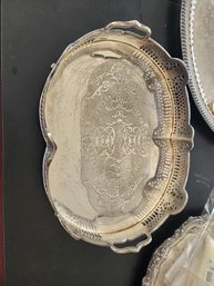 #115 Stunning Silver Plate Serving Tray