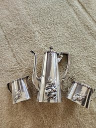 #119 3 Piece Sterling Silver Tea Set 624 Gr. NO SHIPPING