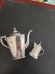#124 Silverplate  Teapot And Creamer