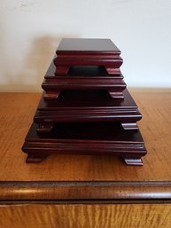 #127 Lot Of 4 Wood Decor Risers