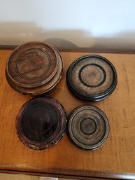 #129 Lot Of 4 Wood Decor Stands
