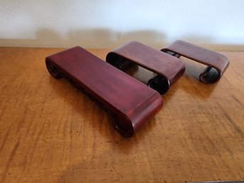 #130 Lot Of 3 Wood Platform Risers