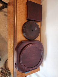 #133 Lot Of  3 Assorted Wood Decor Platform/risers