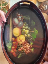 #134  Beautiful Hand Painted  Tray So Pretty It Could Be Art On A Wall