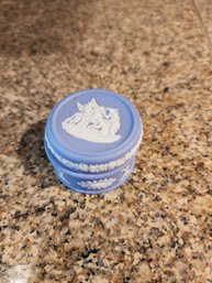 #148 Wedgewood Jasperware Blue Trinket Box