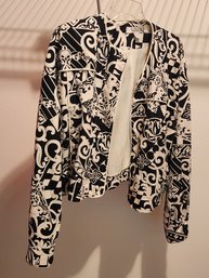 #156 Black And White Silk Jacket