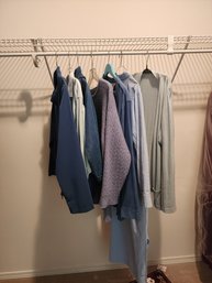 #161 Assorted Light Blue Tops And A Dress