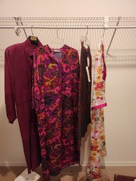 #172 Lot Of Dresses Including Suede Dress And Robes