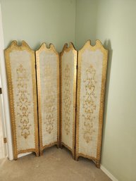 #193 Vintage Italian Florentine 4 Panel Screen 67x56 Each Panel Is 14' Wide