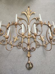 #194  Beautiful Large Wall Candle Sconce Italian Tole. With Crystals
