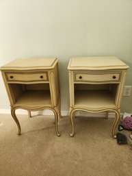 #195 Beautiful Pair Of Drexel French Nightstands