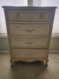 202  Cream Colored 4 Drawer Tallboy Dresser