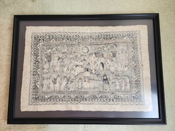 #205  Detailed And Beautiful  Pen And Ink Drawing On Papyrus Paper