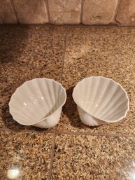 #226 2 Belleek Shell Nut Dishes