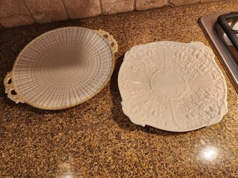 #227 Belleek Serving Plates From The 3rd Period