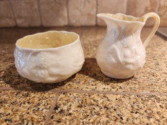 #228 Belleek Cream And Sugar Set