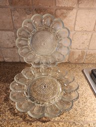 233  2 Deviled Egg Glass Plates