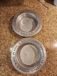 #245 2 Pewter Wine Bottle Coasters