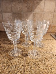 #250 Waterford Tralee Pattern Wine Glasses Set Of 7