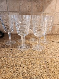 #251 Waterford Tralee Pattern Wine Glasses Set Of 6