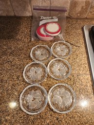 256 Set Of  6 Crystal Coasters And Paper Coaster