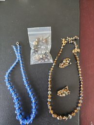 #274 Vintage Crystal Necklaces And Lot Of Beads