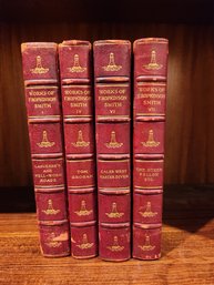 #294 Lot Of 4 1902 F. Hopkinson Red Leather Bound Books