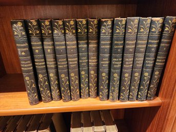 #295 Lot Of 13 Black Leather Bound Books, Stoddard Lectures