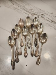 #8 9 STERLING SILVER COLLECTOR SPOONS 189.17 GR.