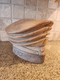 #35 5 Piece Millinery Antique Wood Hat Stand