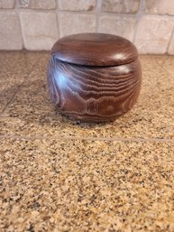 #37 Carved From One Piece Of Wood Bowl With Lid.  Superbly Made