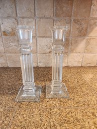 #49 2 Shannon Crystal Candle Sticks