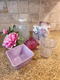 #52 Lot Of Small Spring Vases And Colorful Glasses For Spring