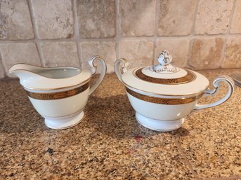 #70 BEAUTIFUL NORATAKE GOLDKIN CREAM AND SUGAR SET