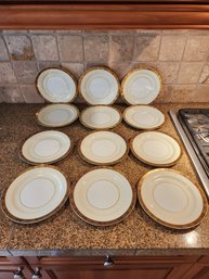 #74 NORATAKI GOLDKIN SET OF 12 SALAD PLATES 7.5'