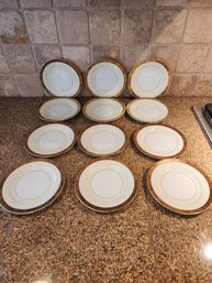 #75 NORATAKI GOLDKIN SET OF 12 BREAD PLATES 6.5'