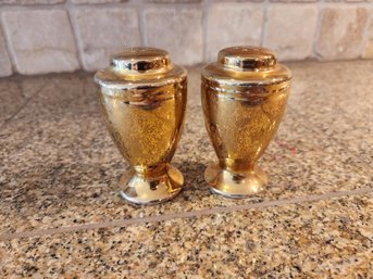 #78 22K GOLD PLATED SALT AND PEPPER SHAKERS