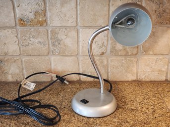 #79 SILVER TONED METAL DESK LAMP LIKE PIXAR