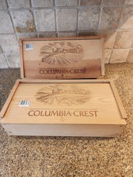 #87 2 WOODEN WINE BOXES