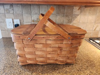 #92 PICNIC BASKET GERYWIL WOVEN WOOD