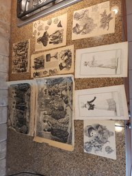 #101 LOT OF ANTIQUE FASHION PRINTS FROM OLD MAGAZIINES