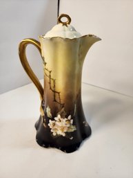 #166 ANTIQUE  HAVILAND FRANCE HAND PAINTED COFFEE POT