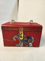 #178 CIRCUS SIGNED HAND PAINTED BASKET PURSE BY 'DONNY' GORGEOUS AND FUN