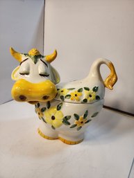 #202 Adorable Vintage Yellow Cow Cookie Jar