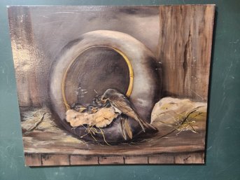 #3 Funky Bird Painting Signed Original Unframed