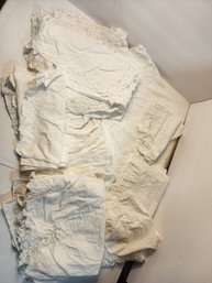 #38 Lot Of White Cotton  Vintage Linens