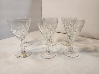 #46 Set Of 6 German Crystal Wine Glasses By Imperlux