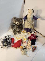 #61 Lot Of 10 Stuffies, Vintage And Newer